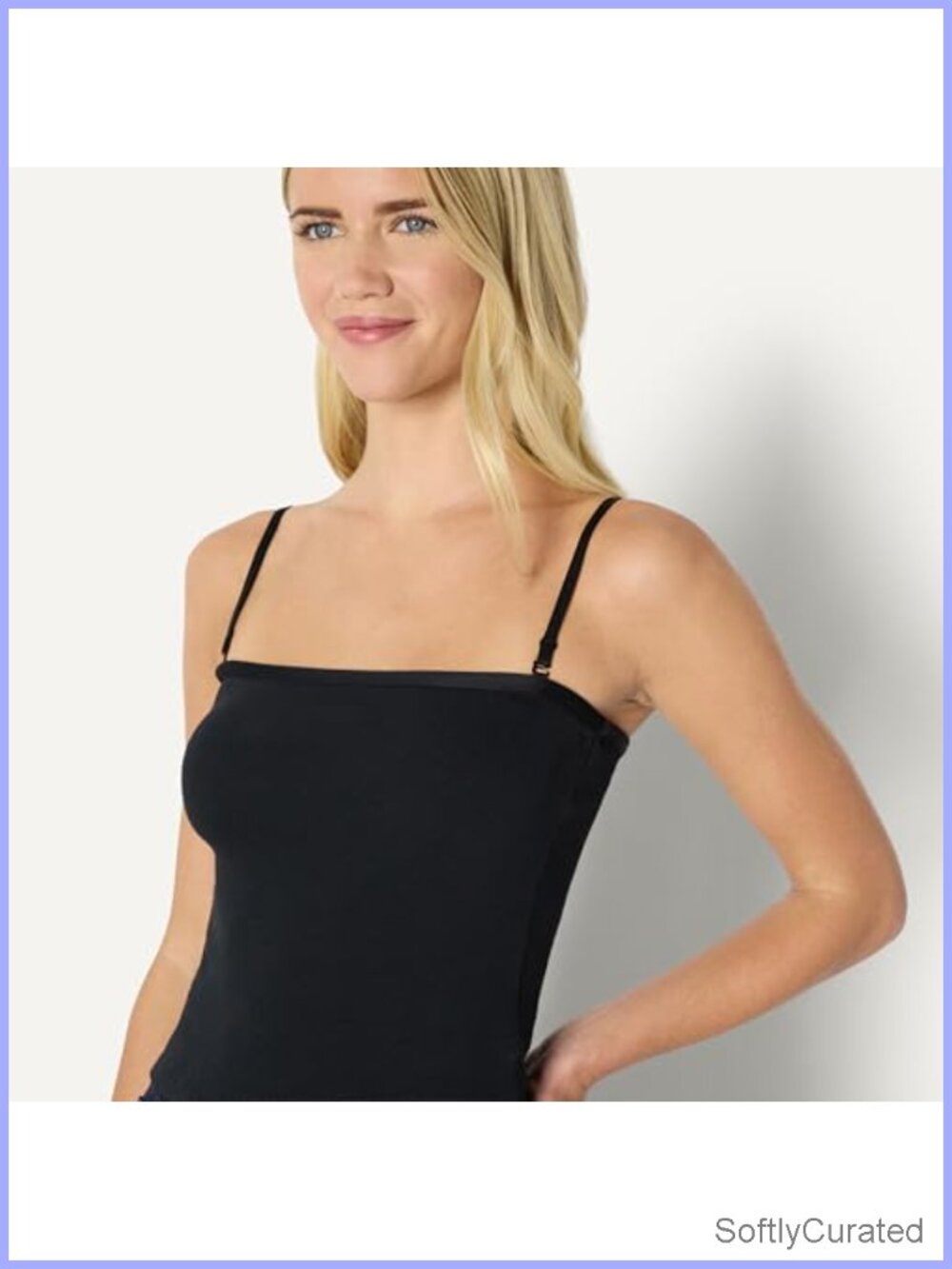 Slim-Fit Ribbed Cardigan & Cami Set Removable Straps Button Front - Picture 2 of 6